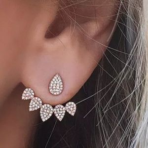 1Pair Crystal Ear Cuff Clip Leaf Flower Earring🛍️
